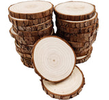 Unfinished Natural with Tree Bark Wood Slices 30 Pcs 2.4-2.8 inch Disc Coasters Wood Coaster Pieces Craft Wood kit Circles Craft