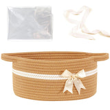 HomeyPine Gift Baskets Empty, Small Woven Rope Storage Basket with Bow and Ribbons and Gift Bags, Bowknot Decorative Baby Gift B