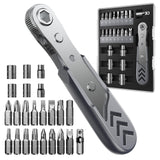 AXTH 23-in-1 Right Angle Ratcheting Screwdriver Set, [Bearing Steel] 36-Tooth Mini Ratchet Wrench, Men Gifts, Low Profile Ratche