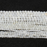 THRELE Shell Beads, 3mm 110pcs Small Round Natural White Mother of Pearl Shell Loose Beads for DIY Jewelry Making