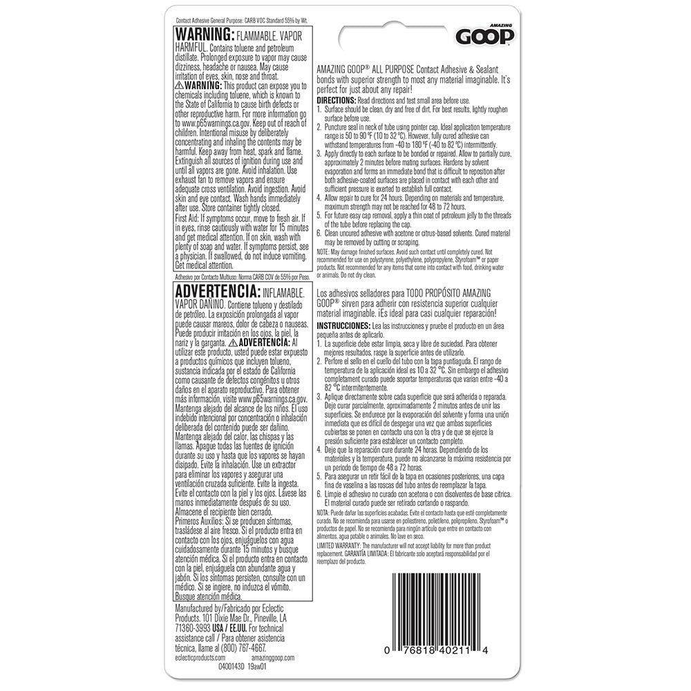 Amazing Goop 140211 3.7 Oz. All Purpose Adhesive, Clear