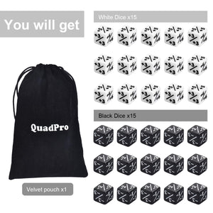 QuadPro 30 Pieces Dice Counters Token Dice Set D6 Dice Cube Compatible with MTG, CCG, Card Gaming Accessory
