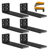 Floating Shelf Brackets Heavy Duty 10 Inch Long Hidden L Shelf Bracket Wall Shelving Supports (6 Pack)