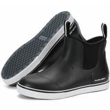 Women's Deck Boots Ankle Rain Boots Fishing Boots Rubber Waterproof Garden Shoes Slip-Resistant Outdoor Work Shoes,Black,Size 6.