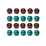 TOP HUNTER 3/4 Large Hole Wooden Beads Macrame Wood Beads Brown Blue Painted Wooden Beads for Macrame/Jewelry Making/Garlands/Ho