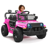 TRINEAR 12V Ride on Toys with Parent Remote Control, Toddler Electric Car with Spring Suspension, LED Lights & Music Player - Sa