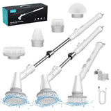 Ultrean Spin Brush, Cordless Electric Spin Scrubber with 4 Replaceable Brush Heads Adjustable Extension Handle, 2 Speed Shower S