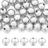 Chuyau 30pcs 8mm Silver Filled Spacer Beads for Jewelry Making Seamless Smooth Metal Brass Beads for DIY Bracelets Necklace Earr