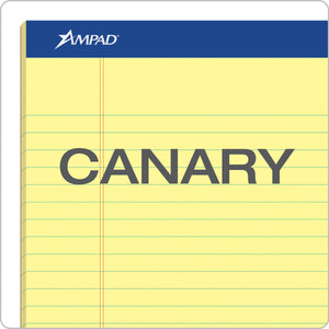 Ampad Perforated Pad, Size 8-1/2 x 11-3/4, Canary Yellow Paper, Legal Ruling, 50 Sheets Per Pad (20-260), 50 Count (Pack of 12)