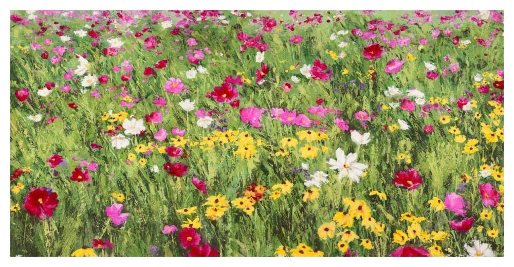 Field Of Flowers-Paper Art-50,,X26,,