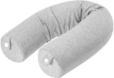 Shrevi Memory Foam Twist Travel Pillow, Bendable Neck Pillow, Flexible Cylindrical Bolster Pillow (Grey)