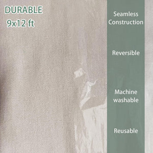 Kingorigin Canvas Drop Cloth, 9 X 12 Feet Canvas Tarp, Washable and Reusable Cotton Paint Tarp, Drop Cloths for Painting, Curtai