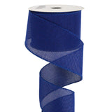 HUIHUANG Royal Blue Ribbon Wired Solid Wire Edge Burlap Ribbon 2.5 inch Jute Ribbon for Wreaths, Big Bows, Crafts, Decorations, 