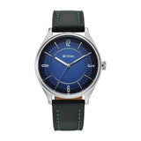 Titan Neo Basics Ii Quartz Blue Round Dial Men'S Watch | Genuine Leather Strap Material | Watches For Men Analog - 1802Sl21
