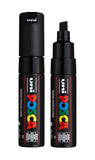 posca uni PC-8K Water-Based Paint Markers, Broad Tip (8mm), Black, 2 Count