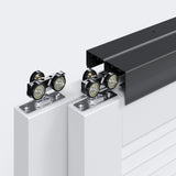 EaseLife 8FT/96in Bypass Double Sliding Pocket Door Hardware Kit,Commercial Grade,Aluminum,Bypassing Wardrobe Closet Door Track 