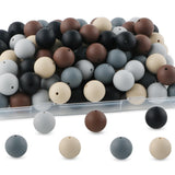 Lovyomi 60pcs 19mm Silicone Beads for Keychain Making Mix Color Round Beads for Pens and Bracelet Crafts(Gray)