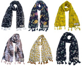 Fusfus WomenS Printed Chiffon Scarves And Stoles, Free Size(Multicolour, Fs2552) Pack Of 6 (Multicolor4)