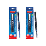 TRIMAX 2 CT POUCH 1 BLUE, 1 BLACKI Lightweight Roller Pen With Comfortable Grip for Extra Smooth Writing I School and Office S