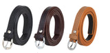Zacharias WomenS Artificial Leather 0.5 Inches Slim Belt_(V0.5_Black_Brown & Tan) (Pack Of 3)