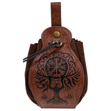 Leather Belt Pouch Medieval Vintage Renaissance Viking LARP Cosplay Costumes Drawstring Coin Purse Phone Holder Waist Bag (Phoen
