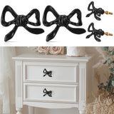 MorningRo 2 Pcs Black Bow Knobs for Dresser,Black Bow Drawer Knobs, Coquette Dresser Handles, Decorative Handles for Home Bedroo