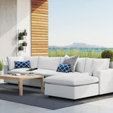 Modway Commix 5-Piece Sunbrella Outdoor Patio Sectional Sofa, White