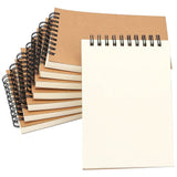 Innaxa Kraft Cover Lay Flat Spiral Notebooks 8 Pack A6 Sized 100 Blank Pages 50 Sheets Easy To Carry (Brown, A6)