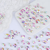 YHMQDU Sew on Rhinestones 205 PCS Glass Mixed Shapes Sew on Crystal Gems Flatback with Silver Claw for Jewelry Crafts Clothes Sh