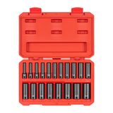 TEKTON 3/8 Inch Drive Deep 12Point Impact Socket Set, 19Piece (624 mm) | SID91307