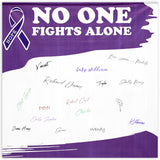 Outus Purple Ribbon Cancer Awareness Autograph Poster 6x6 ft Cancer Aware Poster Mental Health Domestic Violence Oncology Overdo