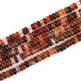 160pcs 4x2mm Natural Banded Brown Agate Disk Rondelle Spacer Stone Semi Precious Gemstone Loose Beads for Jewelry Making 15 Inch