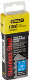 Stanley TRA704SST 1/4Inch Heavy Duty Stainless Steel Narrow Crown Staples, 1,000Count
