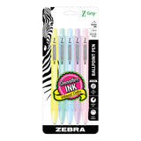 Zebra Pen ZGrip Pastel Retractable Ballpoint Pen, Assorted Color Barrel, Medium Point, 1.0mm, Black Ink, 5Pack