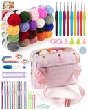 Aeelike Crochet Kit for Beginners Adults, Complete Yarn Kit Including 1093 Yards Crochet Yarns, Crochet Hooks Set, Detailed Inst