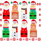Fulmoon 24 Pcs Christmas Nesting Gift Boxes with Lid, Xmas Stacking Box Set- 8 Designs Snowman Decorative Present Boxes for Holi