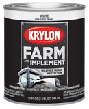 Krylon 2021 Farm & Implement Brush, High Gloss, White,1 Quart Architectural Paints