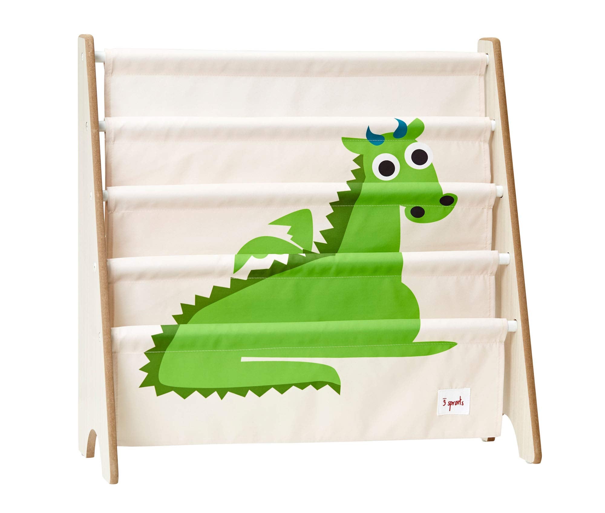 3 Sprouts Kids Book Rack - Space-Saving Bookshelf for Children's Room - Toddler Bookcase Organizer, Book Shelf Ages 3+, Dragon
