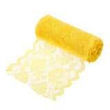 MECCANIXITY 6 Inch Wide 11 Yard Lace Ribbon Floral Pattern Yellow Lace Trim Ribbon for Sewing Making, and DIY Crafts, Gift Wrapp