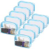 Tbestmax 10 Pcs Clear Cosmetic Bags Makeup Bags Portable Waterproof Travel Toiletry Bags Organizer Blue, 7.5x 4.8x 2.3