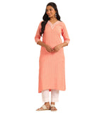 Libas Women'S Cotton Regular Kurta (29198_Peach