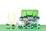 Kaskey Kids Football Guys, Green vs. Black, 30 Pieces in Each Set, Includes 2 Teams, Accessories, and Travel Storage Case, Nosta