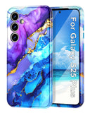 Btscase for Samsung Galaxy S25 Plus Case, [Military Grade Drop Tested] Marble Pattern Design Slim Rugged Shockproof Women Girls 