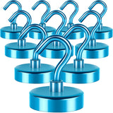 Neosmuk Magnetic Hooks Heavy Duty,Strong Magnet with Hook for Fridge, Super Neodymium Extra Strength Industrial Hooks for Hangin