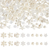 Cheriswelry 270Pcs Acrylic Flower Bead Caps Plastic Flower Spacer Beads White Floral Bead End Cap 10-26mm for DIY Necklace Earri