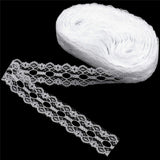 ZNZAKKA Lace Trim Ribbon White Sewing Lace Ribbon for Crafts Bridal Wedding Decorations, Bouquet and Gift Packaging (1.2Inch, 22