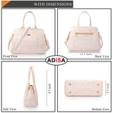 Adisa Two Tone Handbag 3 Compartments Shoulder Bag For Women And Girls With Sling Belt (Ad4084-Cre),Off White,,B0F6WFX7KB