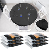 Boao 6 Pcs 48 Inch Round Plastic Fitted Tablecloth with Elastic Edge Design Waterproof Table Cover Plastic Tablecloth Protector 
