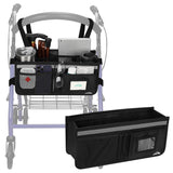 Rollator Basket, supregear Rollator Walker Bag w/Cup Holder, Foldable Rolling Walker Waterproof Storage Pouch with Big Capacity 