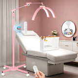 HITTI Half Moon Light for Eyelash Extensions Tattoo Artists, 2025 New Upgrad LED Lash Tech Light with 4 Wheel Rolling Base, Larg